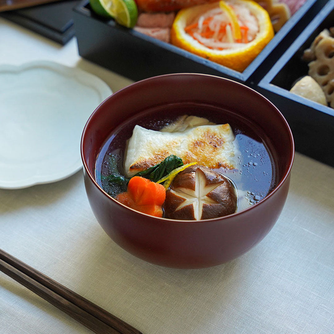 Hizuchi Lacquerware × Amenoiye Zoni Bowl (Kodaishu)