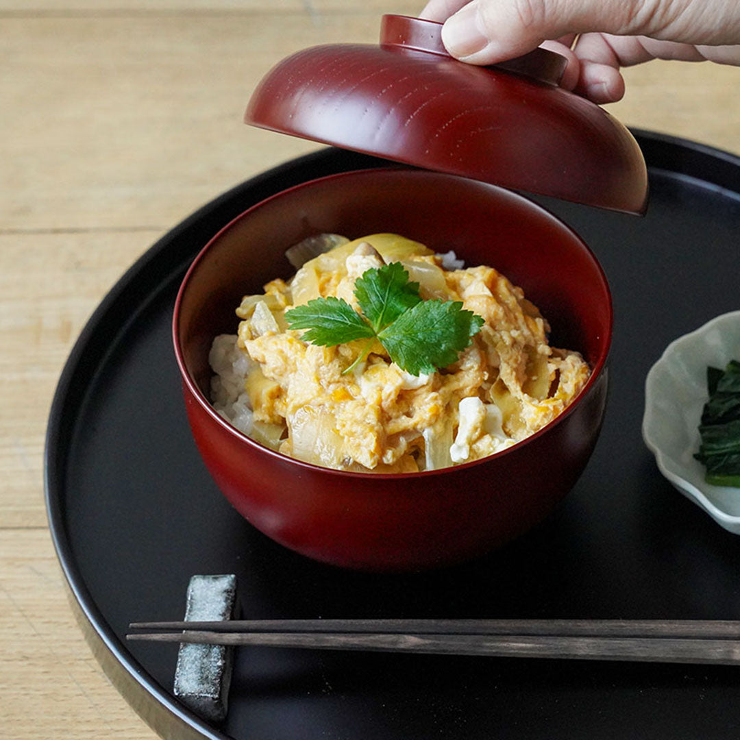 土直漆器×アメノイエ 蓋付 古代朱