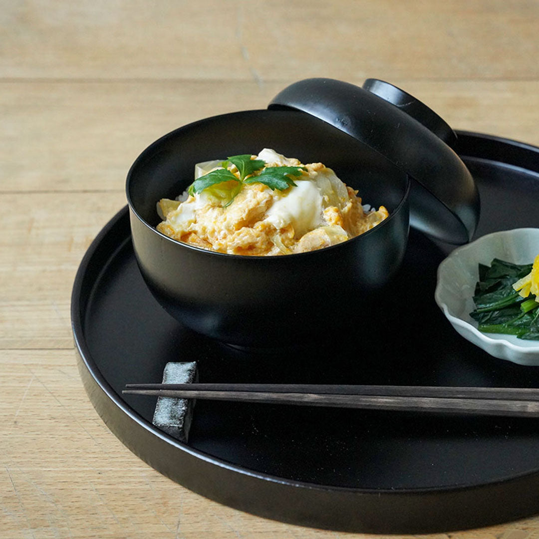 土直漆器×アメノイエ 蓋付椀 黒