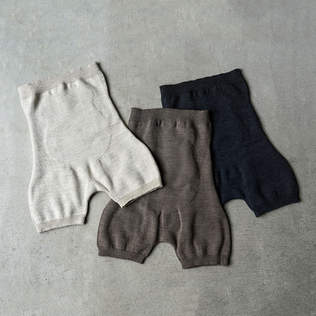 kontex ぬいめのないウールコットンのはらまきパンツ