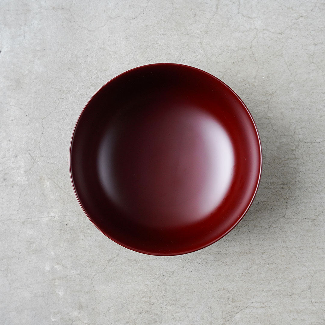 Hinochijikki x Amenoi-e Soup Bowl, Kodai-shu (Ancient Vermillion)