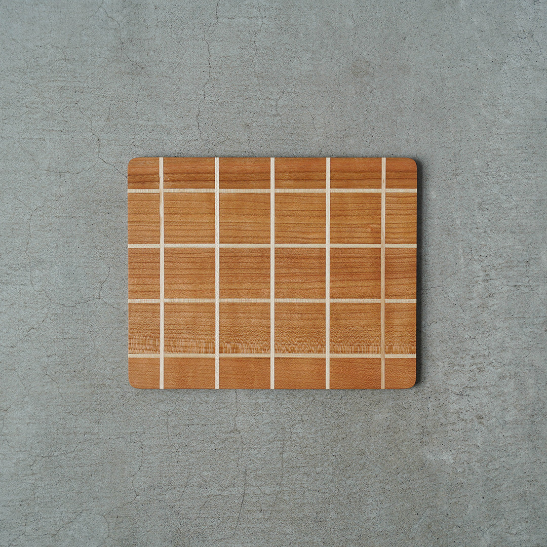Hiroyuki Watanabe Parquetry Tray - Windowpane L (Cherry/Maple, Glass Coating)