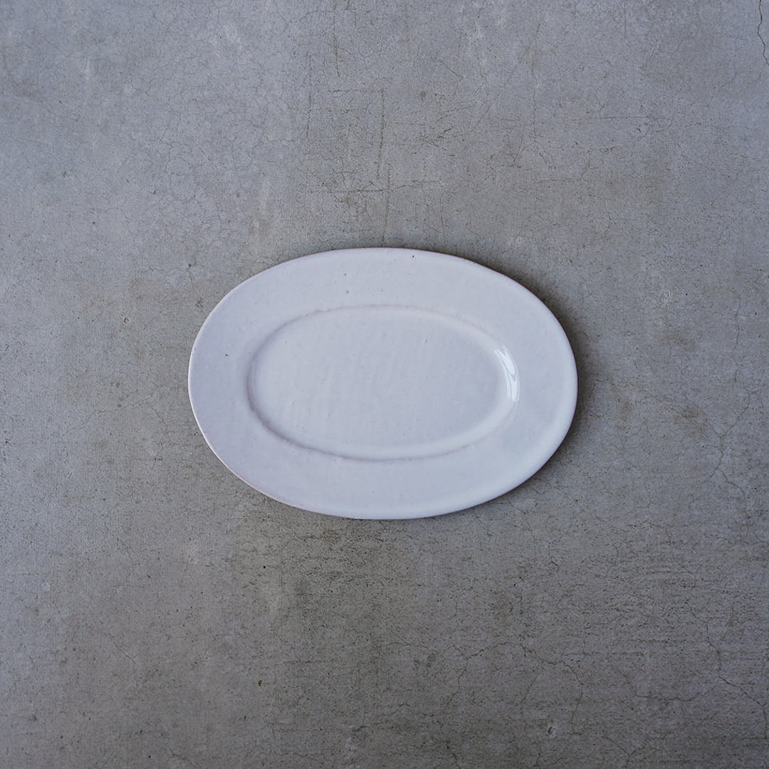 marais/マレ 楕円プレート取皿 白 赤土