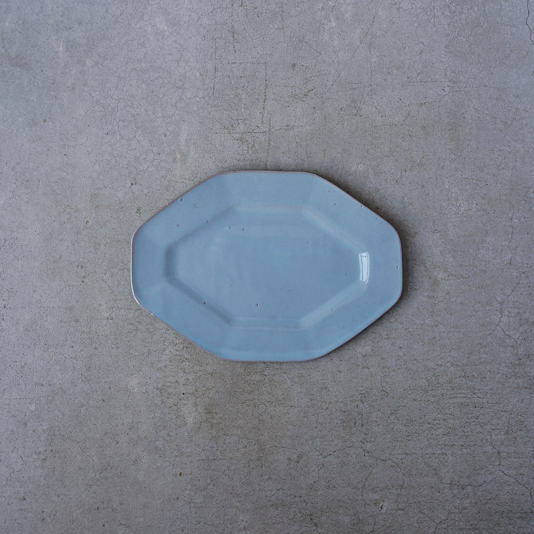 marais/Mare Octagonal Plate (Small): Blue Red Clay