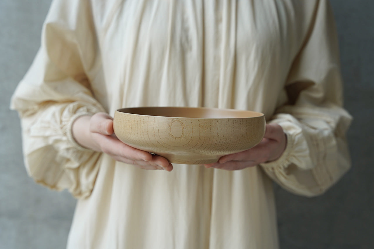 土直漆器 くるむ6寸ボウル 白