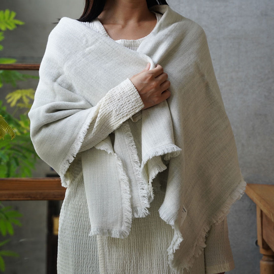 《予約販売》kontex コットンウールブランケット アイスグレー