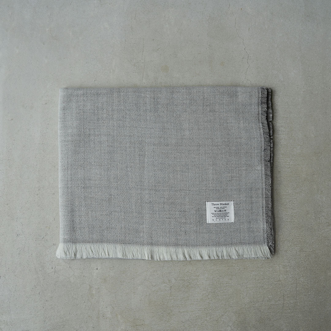 kontex コットンウールブランケット ライトグレー
