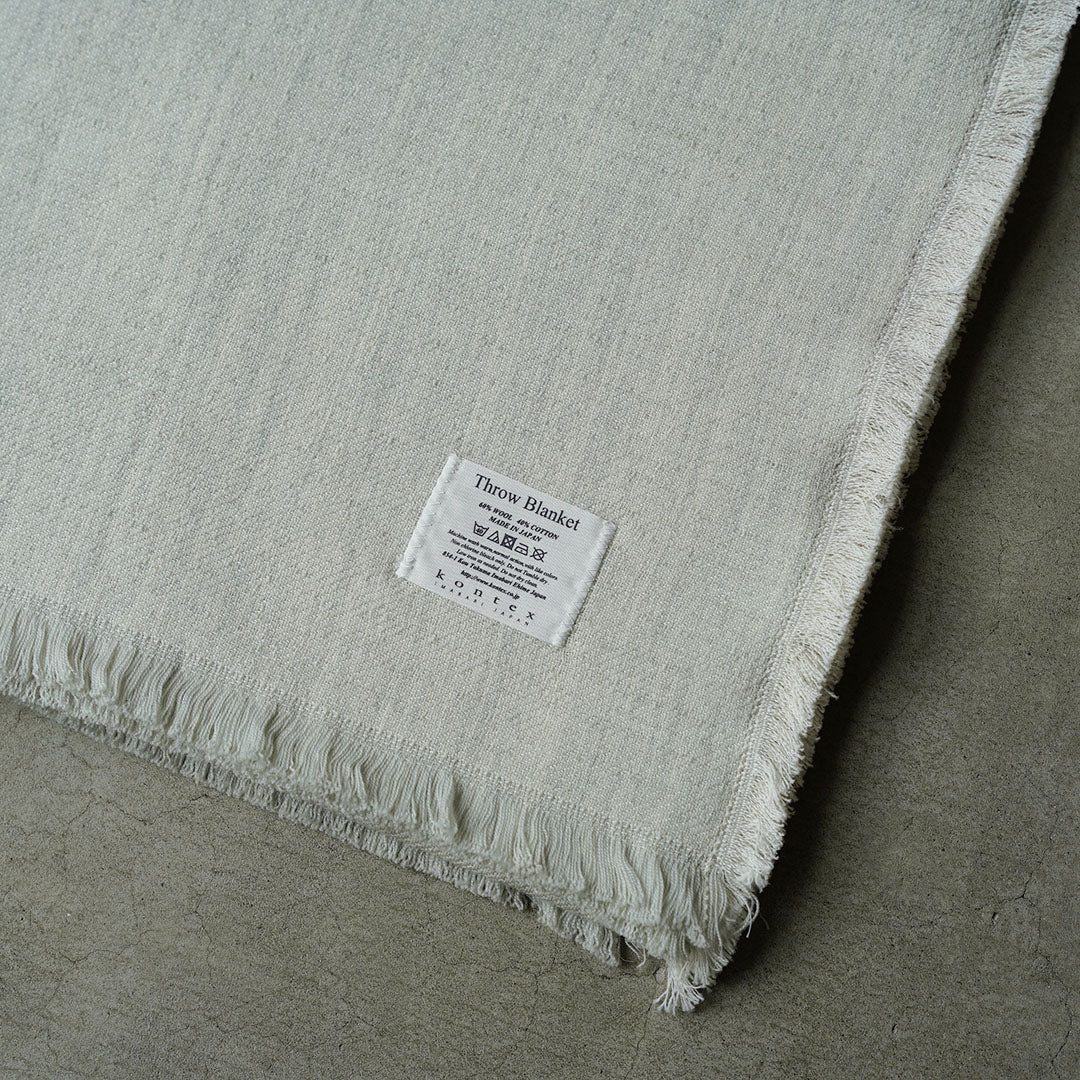《予約販売》kontex コットンウールブランケット アイスグレー