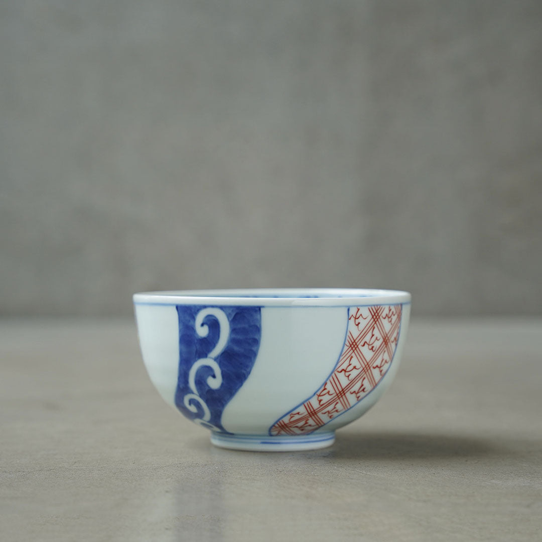 渓山窯 染錦祥瑞4.7寸段入丼