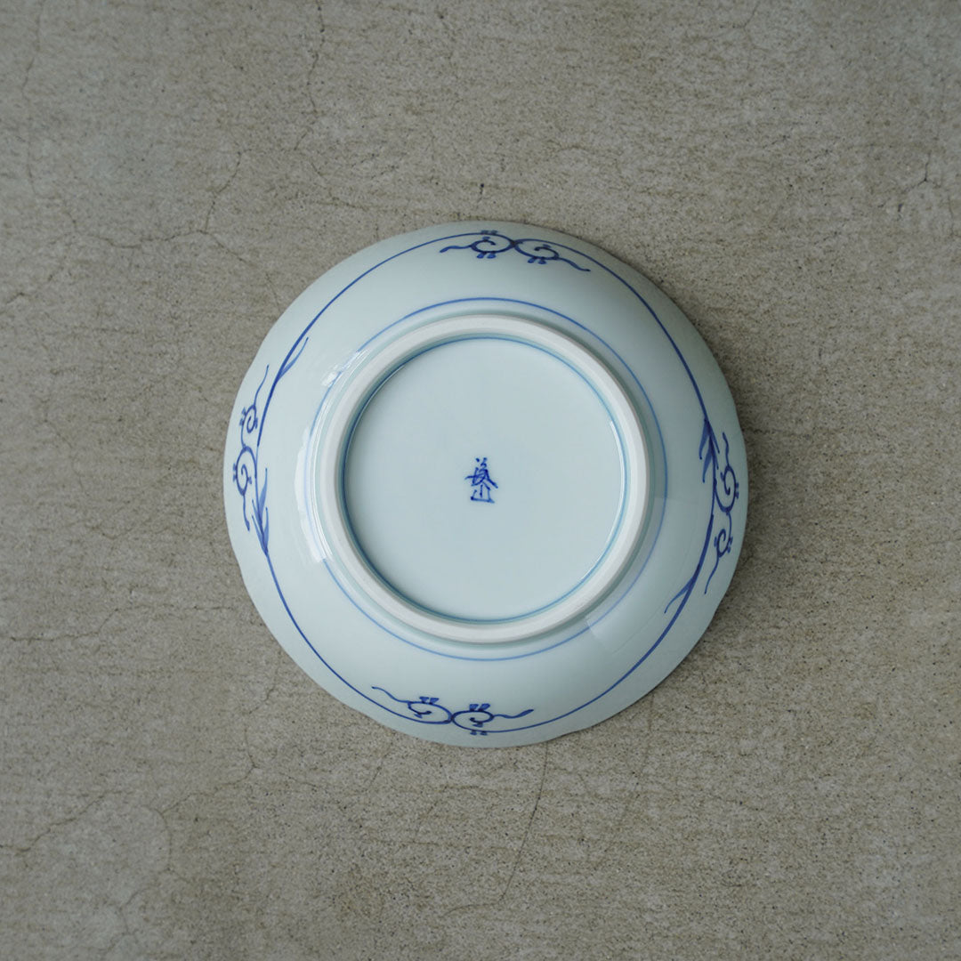 Keizan Kiln Sometsuke Amime Asanoha 5-inch Bowl (Namashizara)