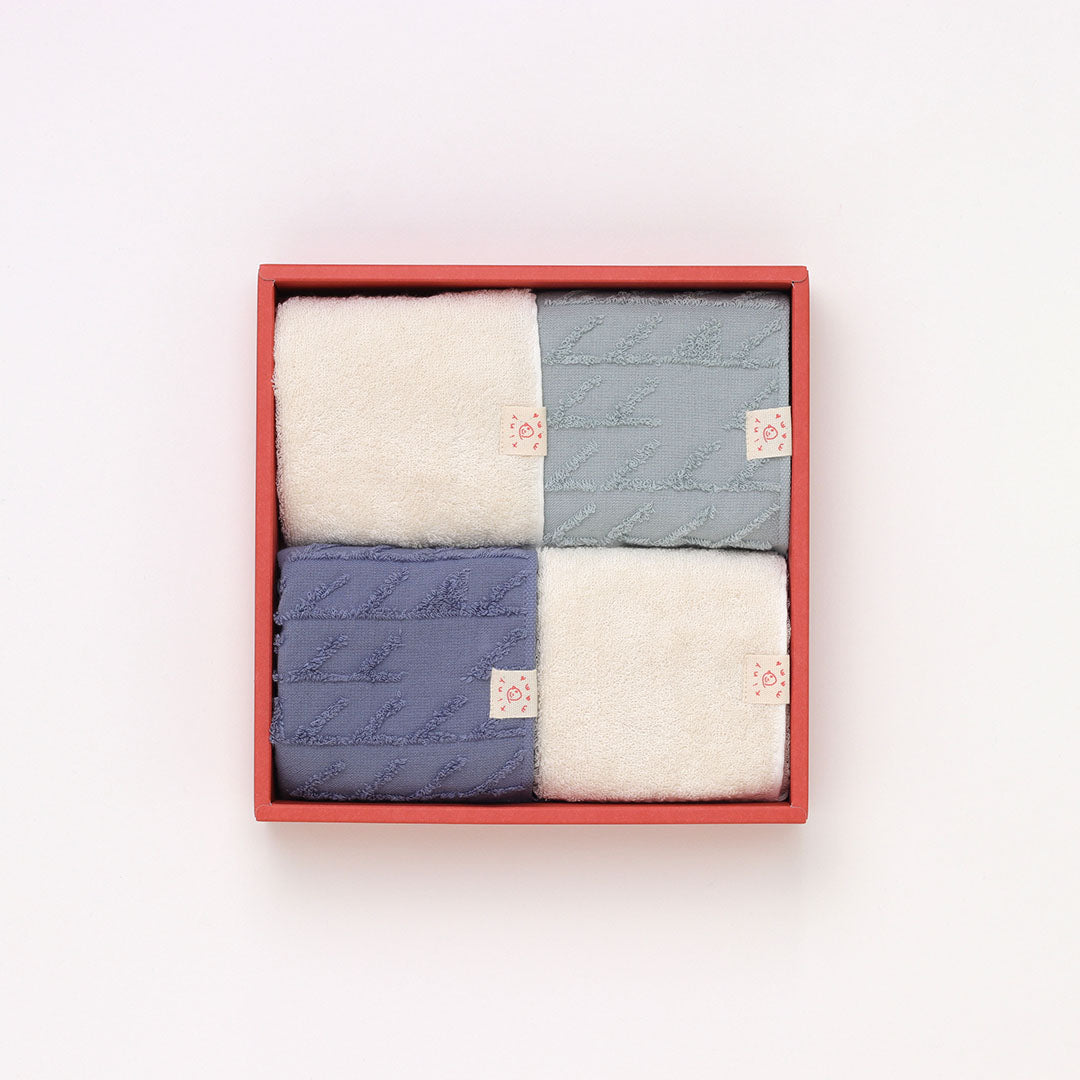 tinymame 【GIFTセット】ウォッシュタオル 4枚セット swim/play (blue/green/natural)