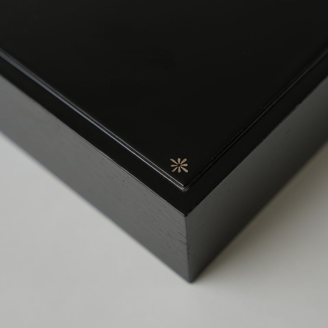 土直漆器×アメノイエ 重箱150×150mm 2段 黒