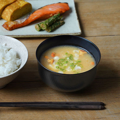 土直漆器×アメノイエ 汁椀 黒