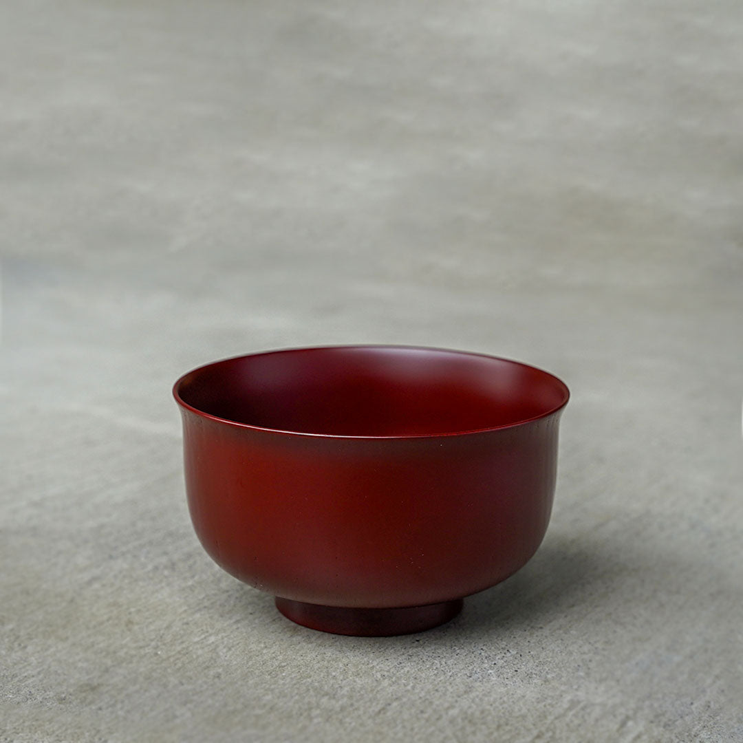 Hinochijikki x Amenoi-e Soup Bowl, Kodai-shu (Ancient Vermillion)