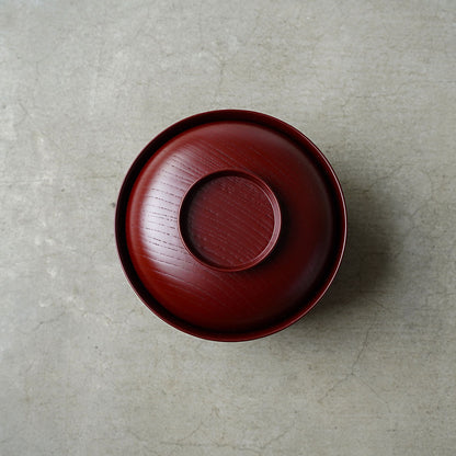 土直漆器×アメノイエ 蓋付椀 古代朱