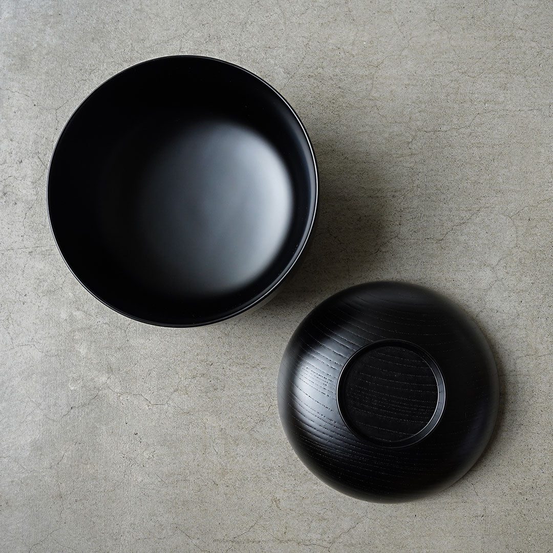 Hinao Lacquerware x Amenoiye Lidded Bowl Black