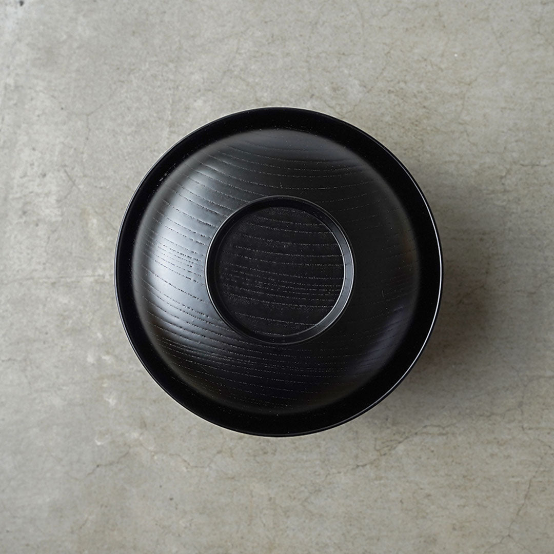 Hinao Lacquerware x Amenoiye Lidded Bowl Black