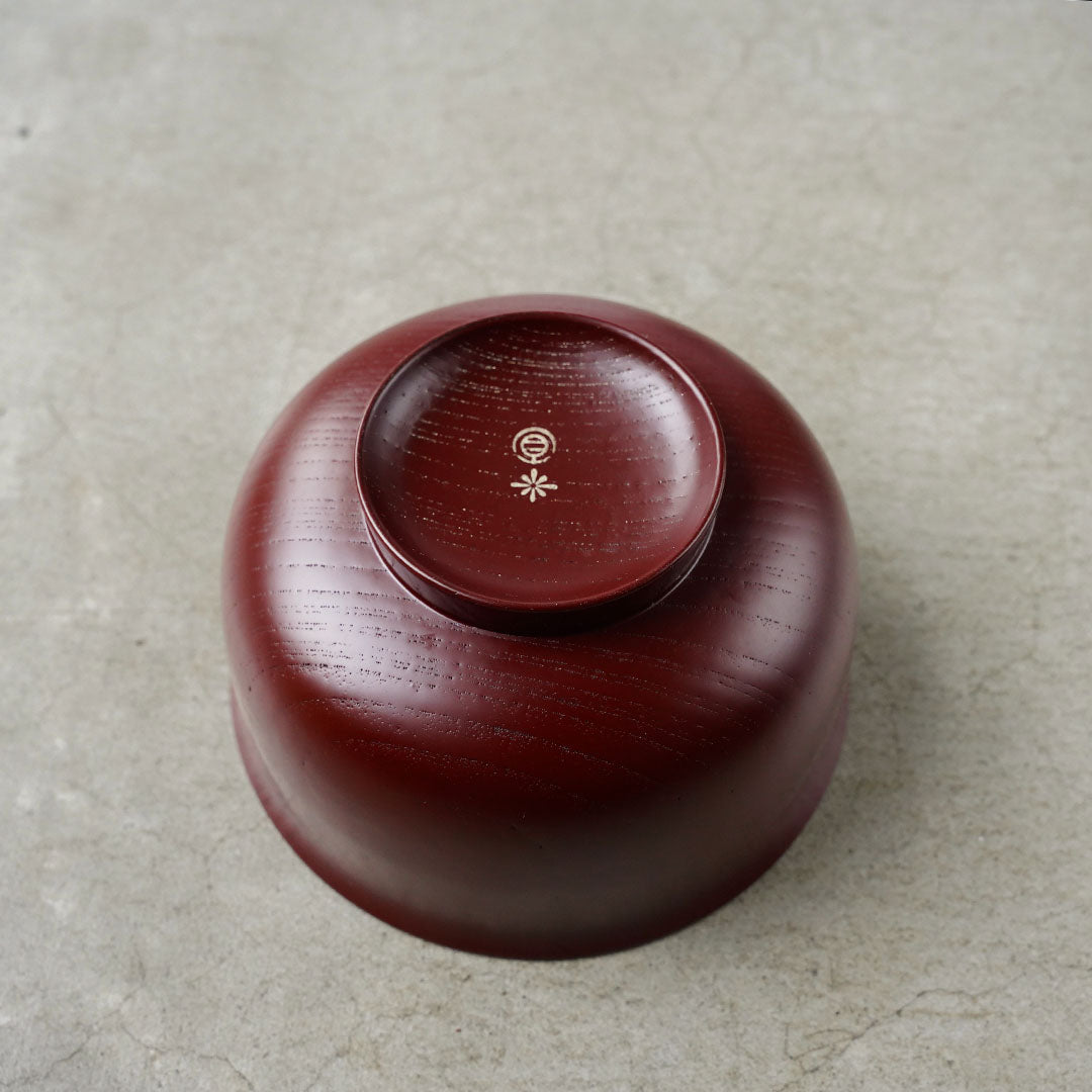 Hinochijikki x Amenoi-e Soup Bowl, Kodai-shu (Ancient Vermillion)