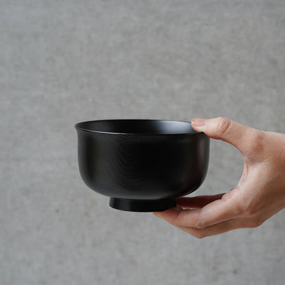 土直漆器×アメノイエ 汁椀 黒