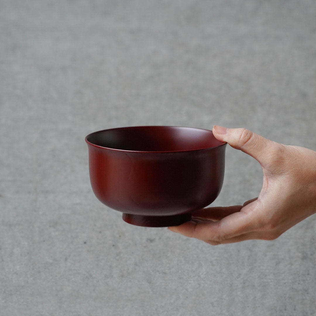 Hinochijikki x Amenoi-e Soup Bowl, Kodai-shu (Ancient Vermillion)