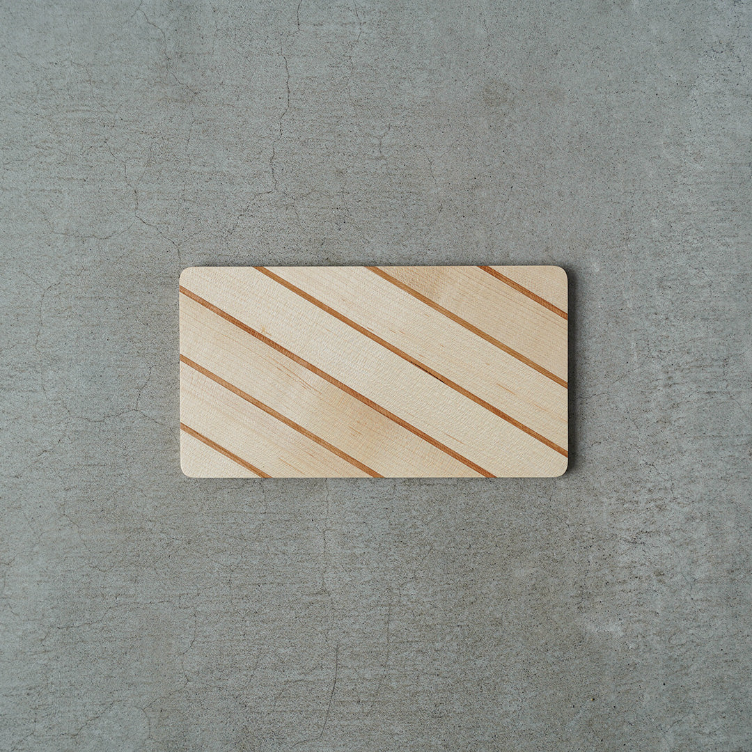 Hiroyuki Watanabe Parquet Tray - Regimental Stripe (Maple/Cherry, Glass Coating)