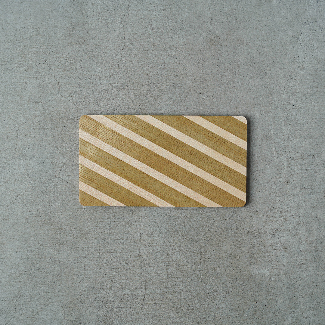 Hiroyuki Watanabe Parquet Tray - Regimental Stripe (Kihada/Maple - Glass Paint)