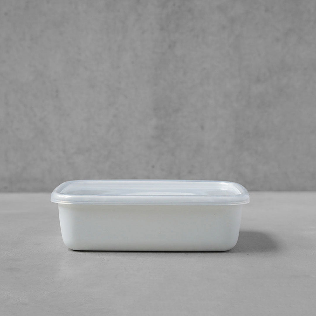 Noda Horo White Series Rectangle Deep L with Seal Lid