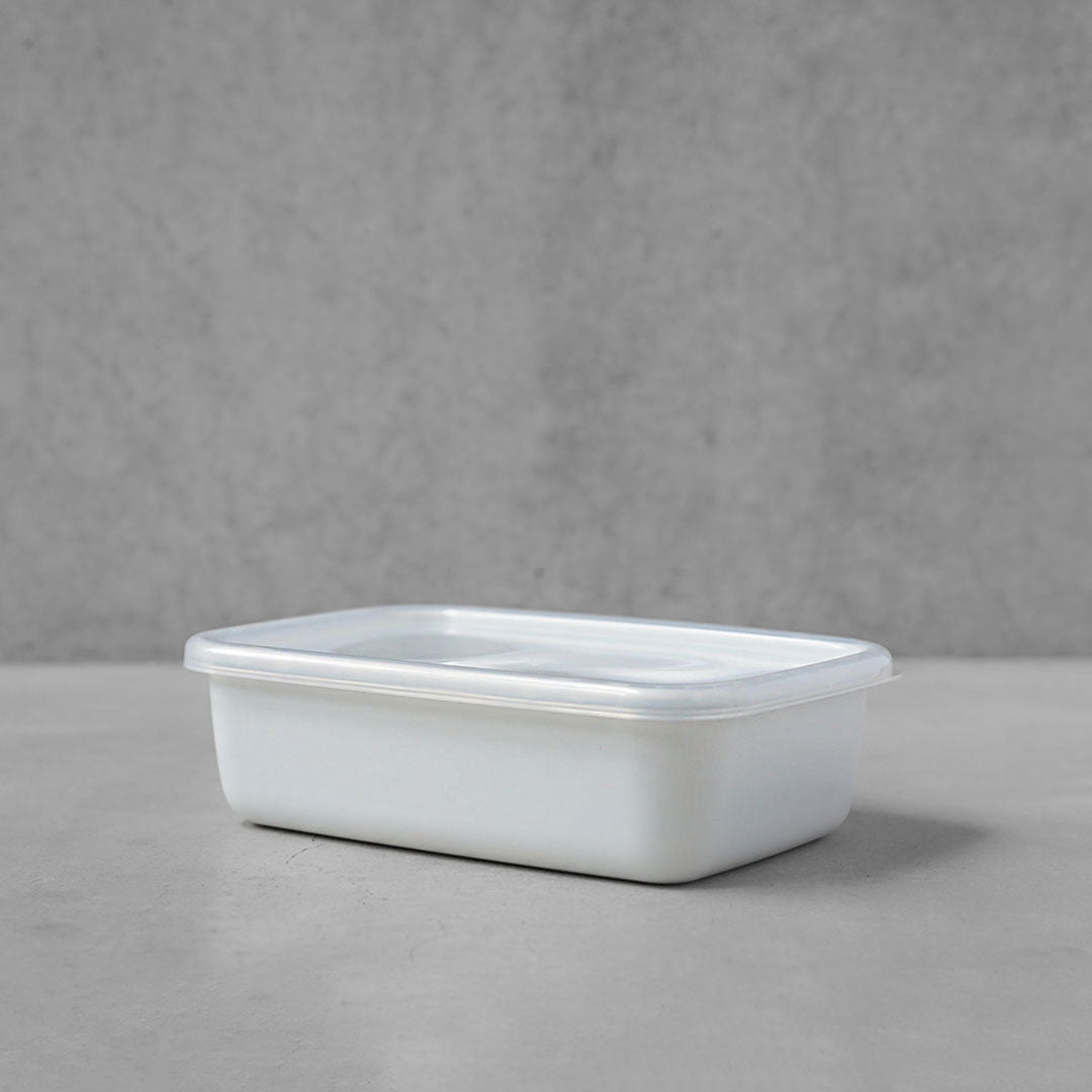 Noda Horo White Series Rectangle Deep L with Seal Lid