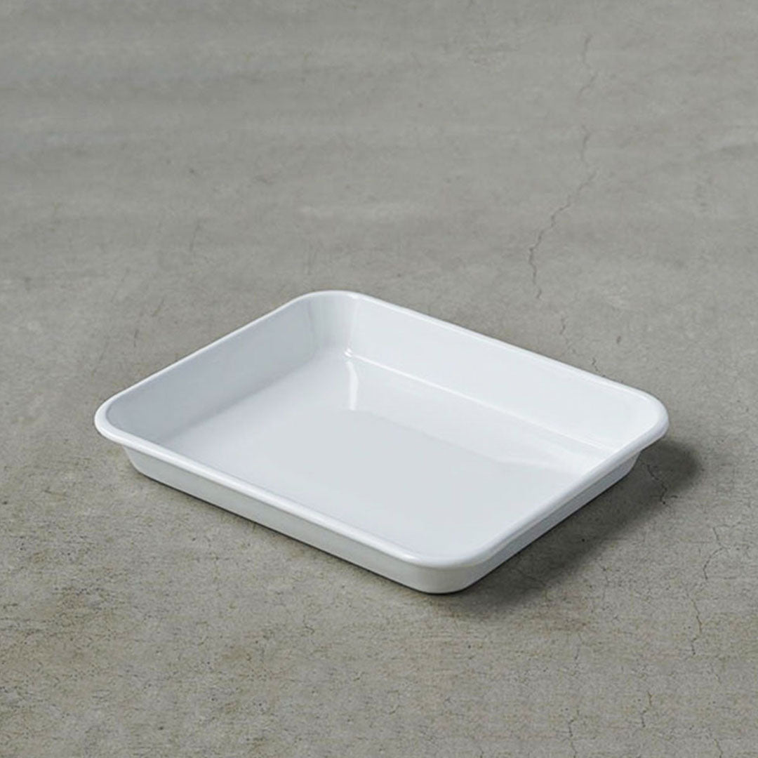 Noda Horo Enamel Baking Tray (White) 21-Count