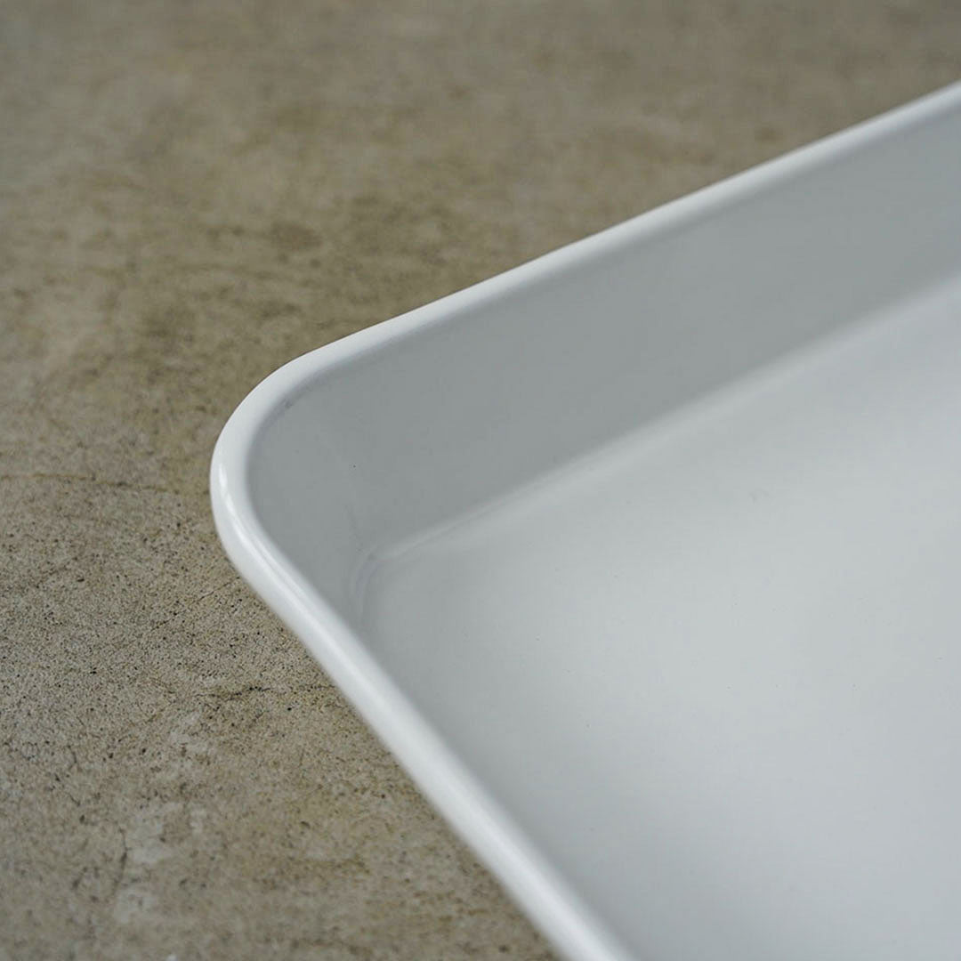 Noda Horo Enamel Baking Tray (White) 21-Count
