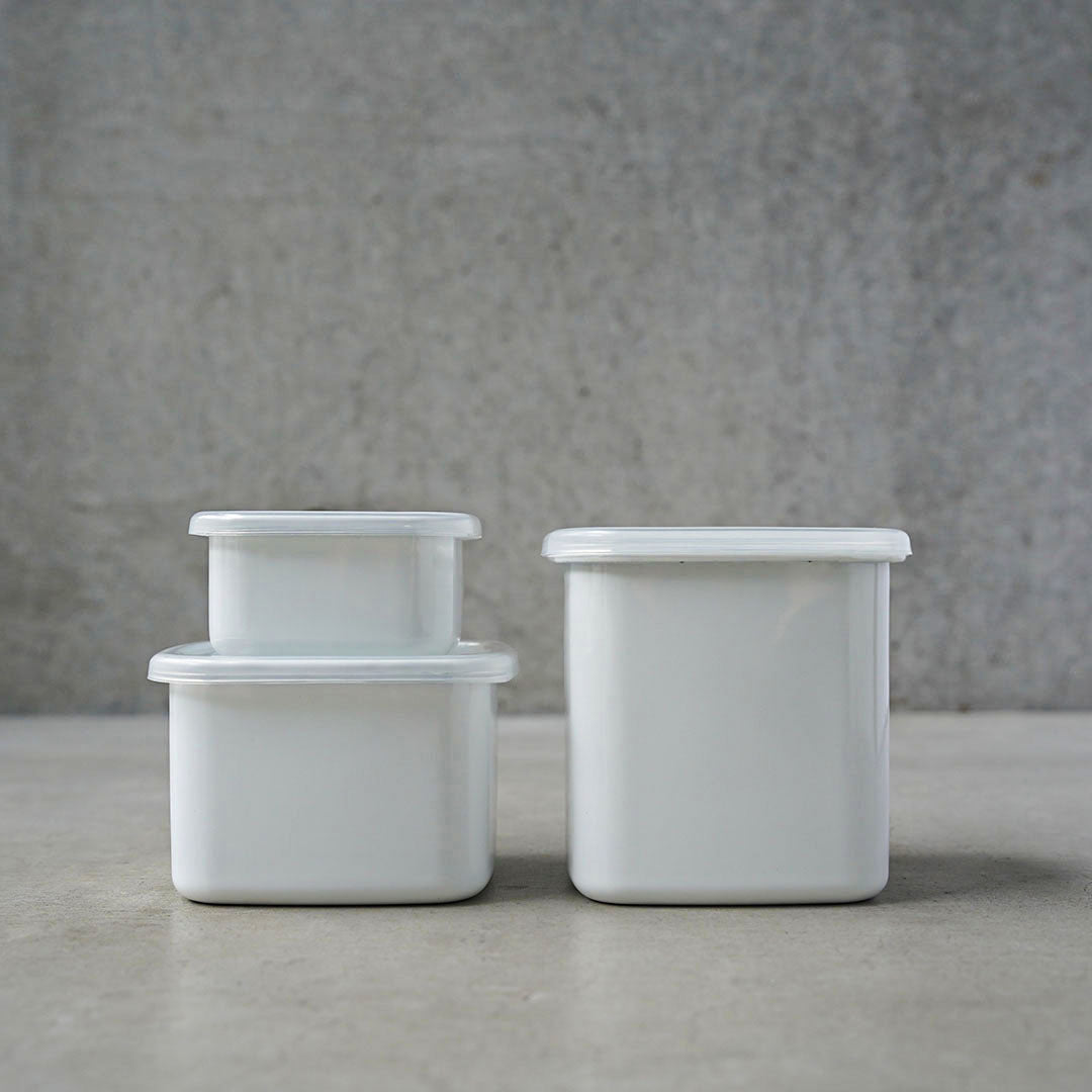 Noda Horo White Series Square L with Seal Lid