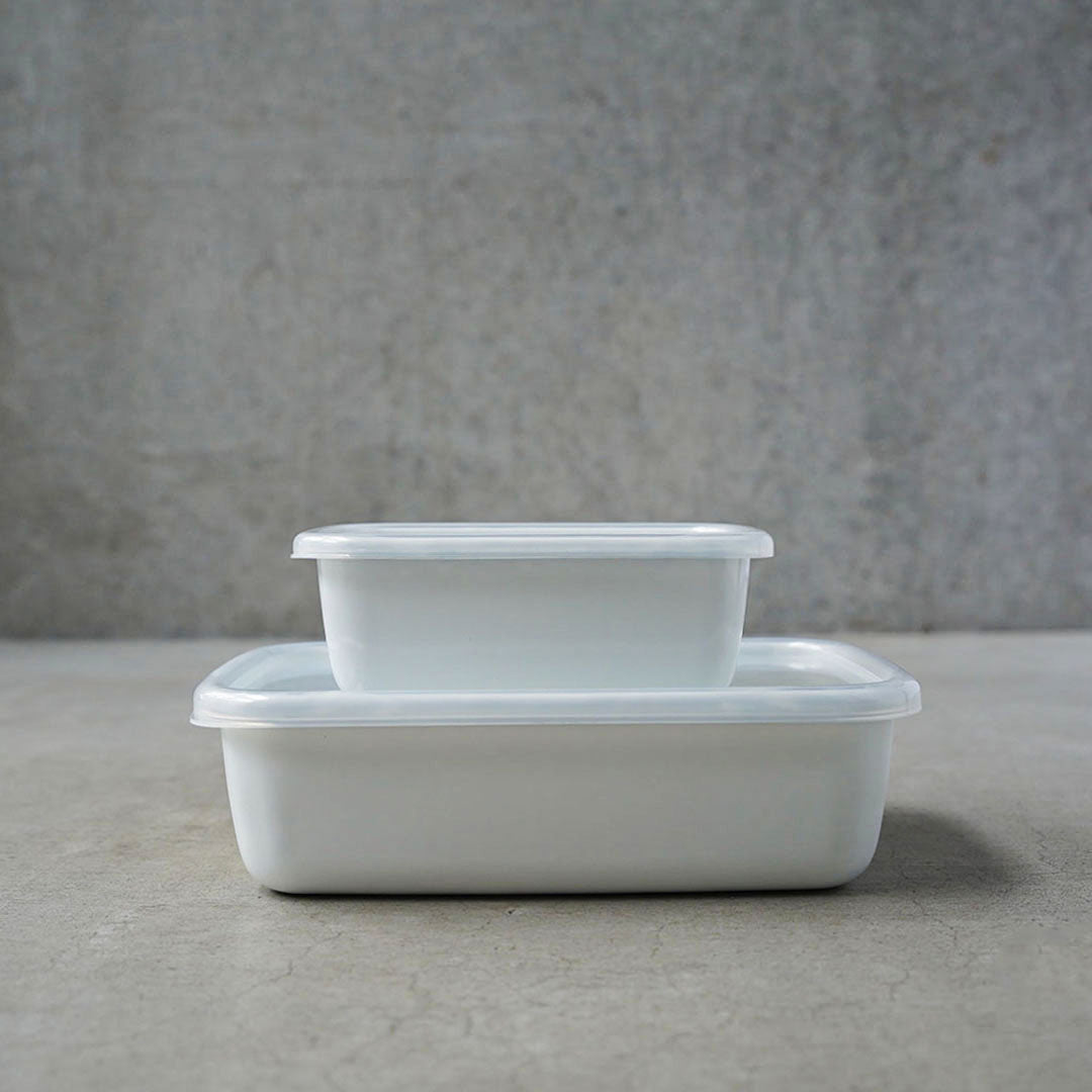 Noda Horo White Series Rectangle Deep S with Seal Lid
