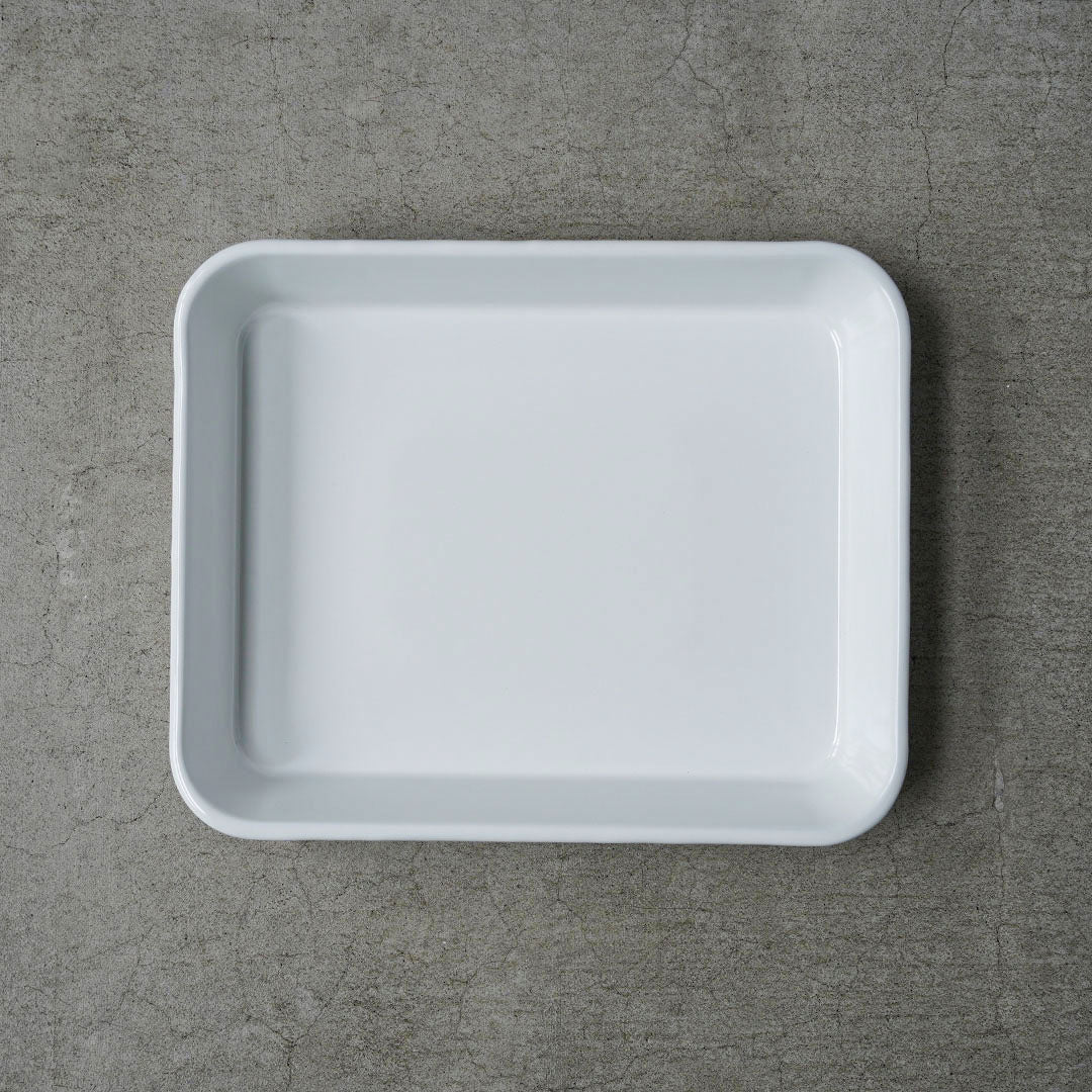 Noda Horo Enamel Baking Tray (White) 21-Count