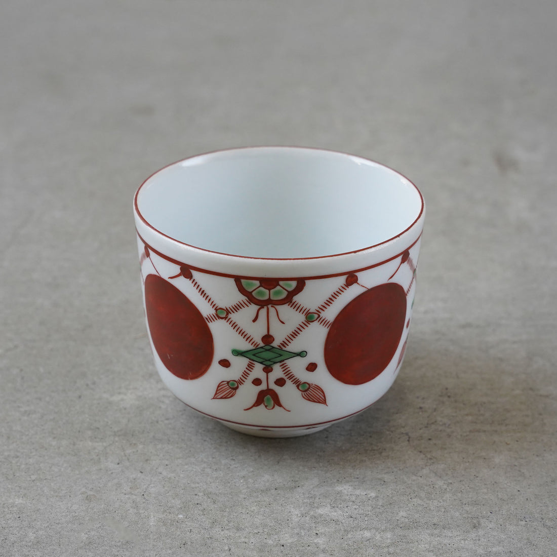 九谷焼 色絵 赤玉瓔珞文