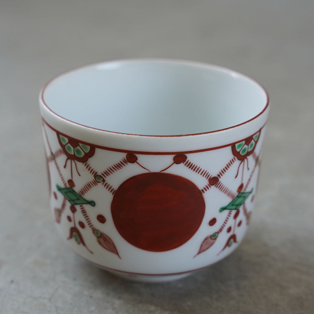 九谷焼 色絵 赤玉瓔珞文