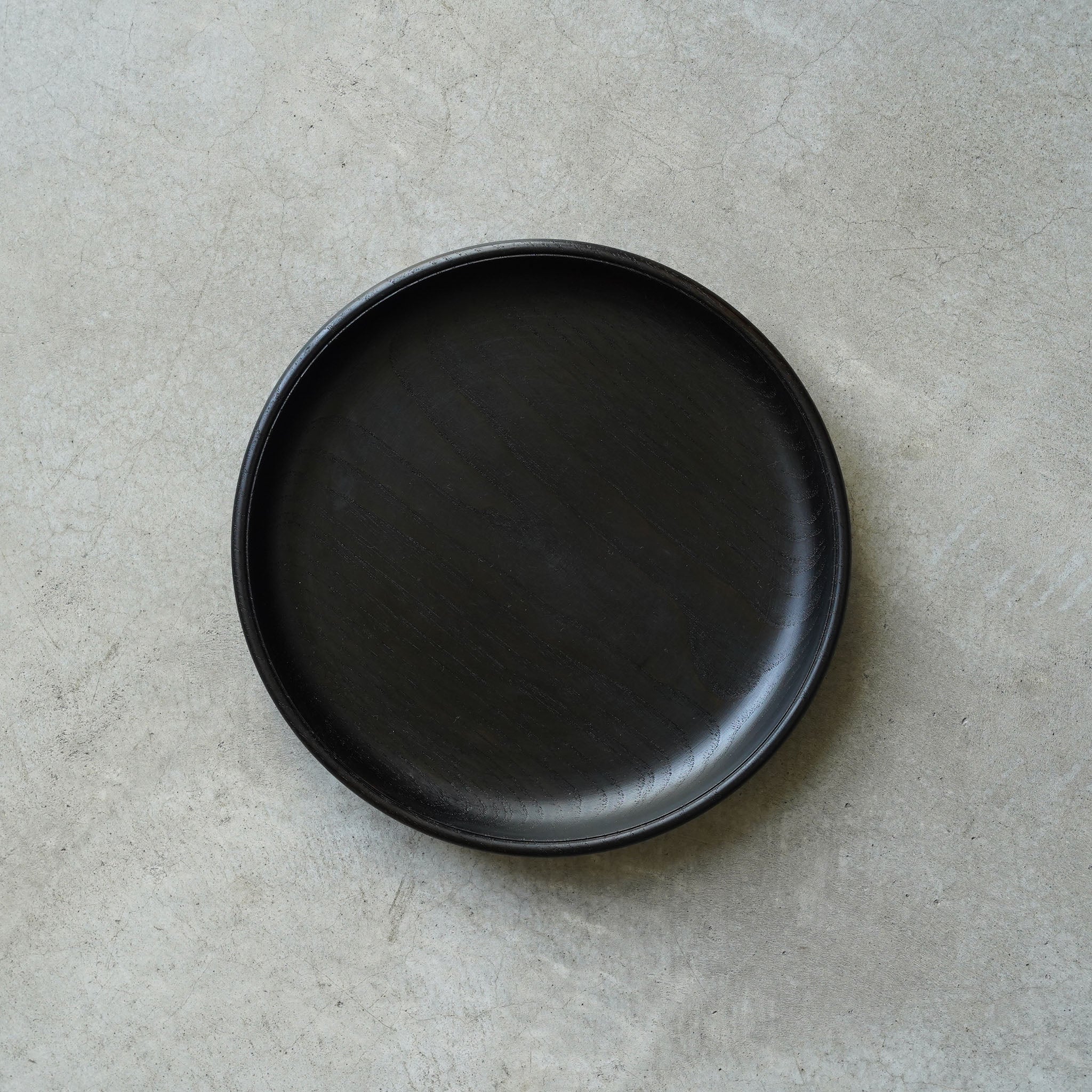 中西健太 丸盆 24cm 栗 黒拭漆