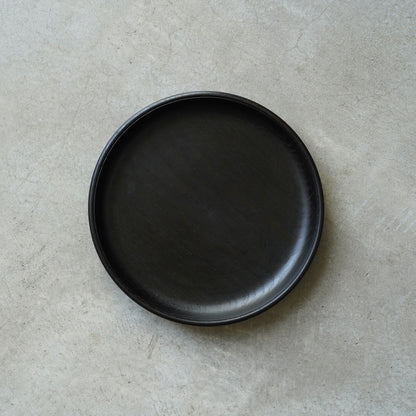 中西健太 丸盆 24cm 栗 黒拭漆