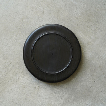 中西健太 丸盆 24cm 栗 黒拭漆