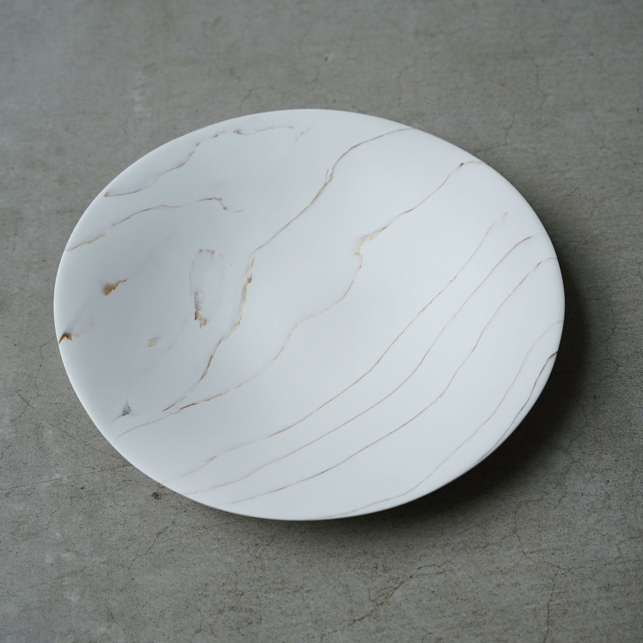 Sato Akari Nerikomi White Porcelain Plate (Large) B