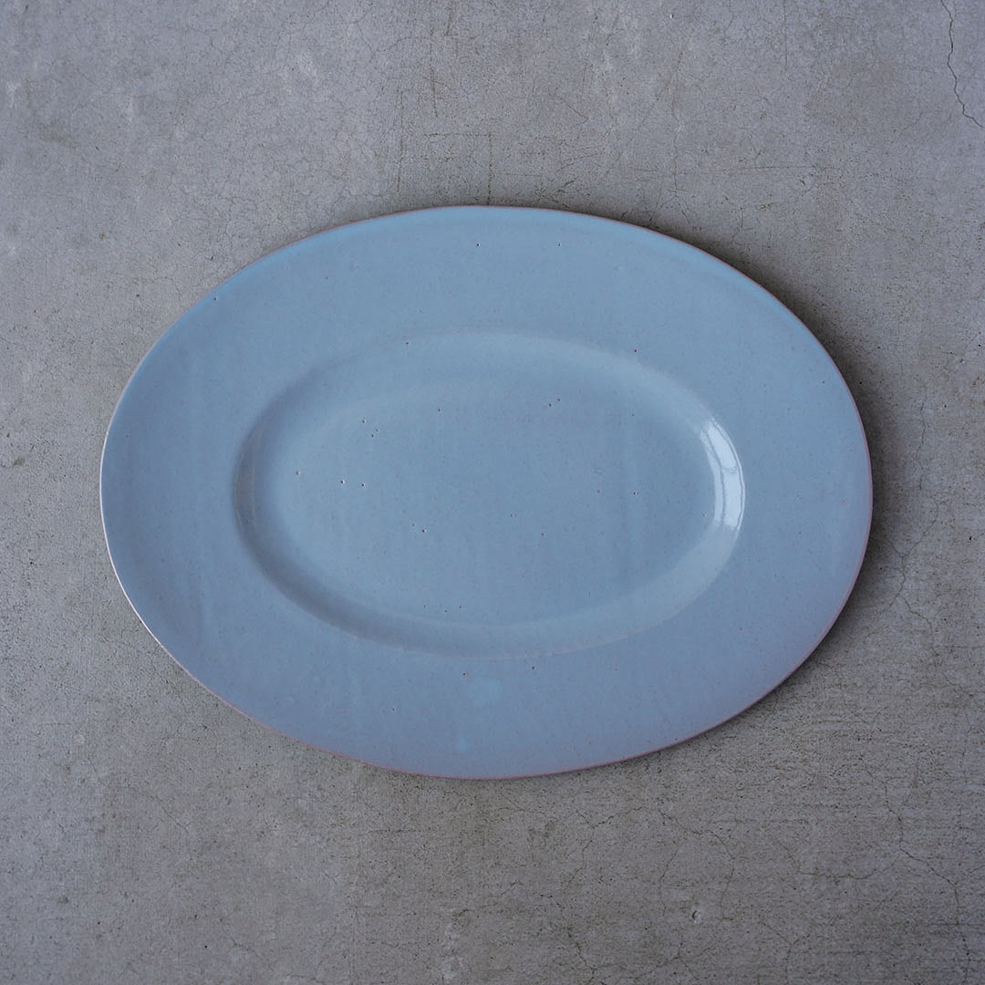 Marais Oval Plate (Large) - Blue, Red Clay
