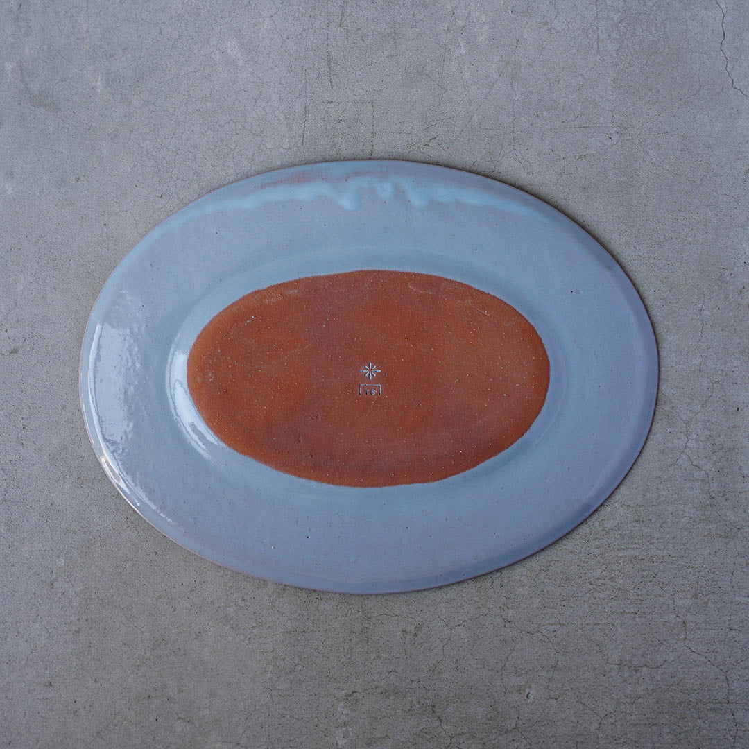 Marais Oval Plate (Large) - Blue, Red Clay