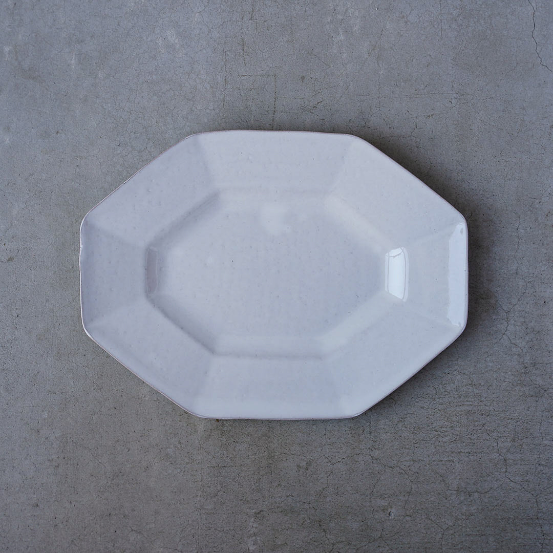 marais Octagonal Plate (Large) - White Clay