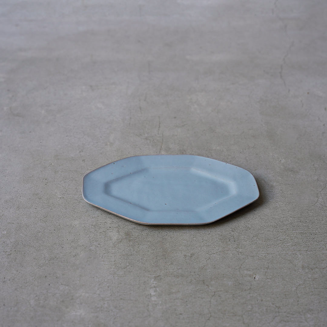 marais/Mare Octagonal Plate (Small): Blue Red Clay
