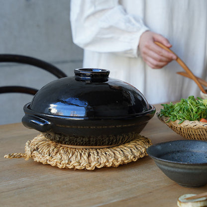 Kanedai Ceramics 7-inch Donabe Pot Black