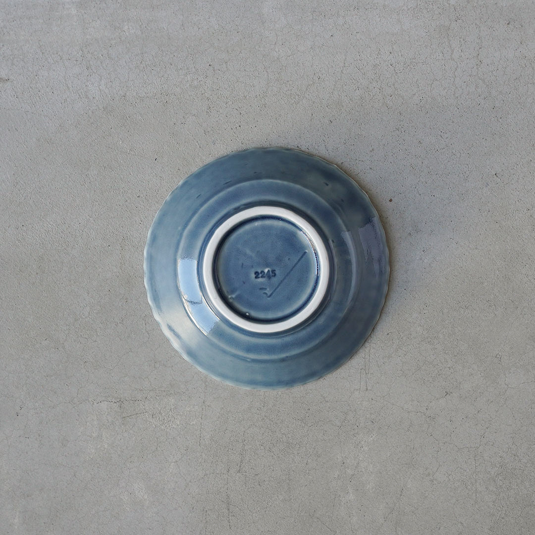 Pale blue Ruri five-inch flower-shaped bowl