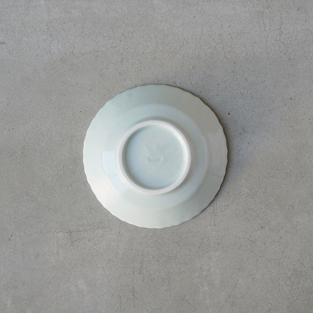 White porcelain fluted 5-inch serving bowl
