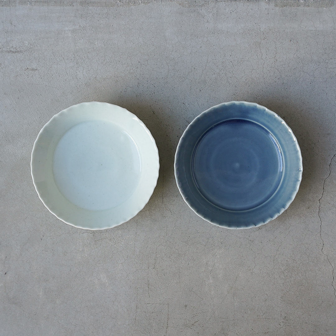White porcelain fluted 5-inch serving bowl