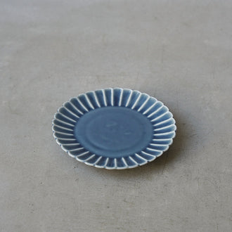 薄瑠璃 桔梗5寸皿
