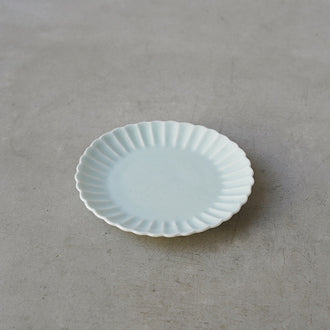 白瓷 桔梗5寸皿