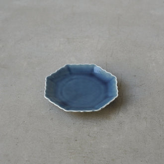 薄瑠璃 輪花4寸皿